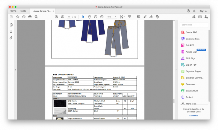 5 Pocket Jean Tech Pack Template - Image 6