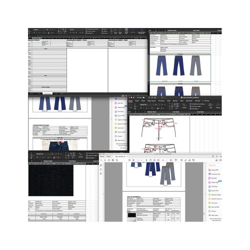 5 Pocket Jean Tech Pack Template