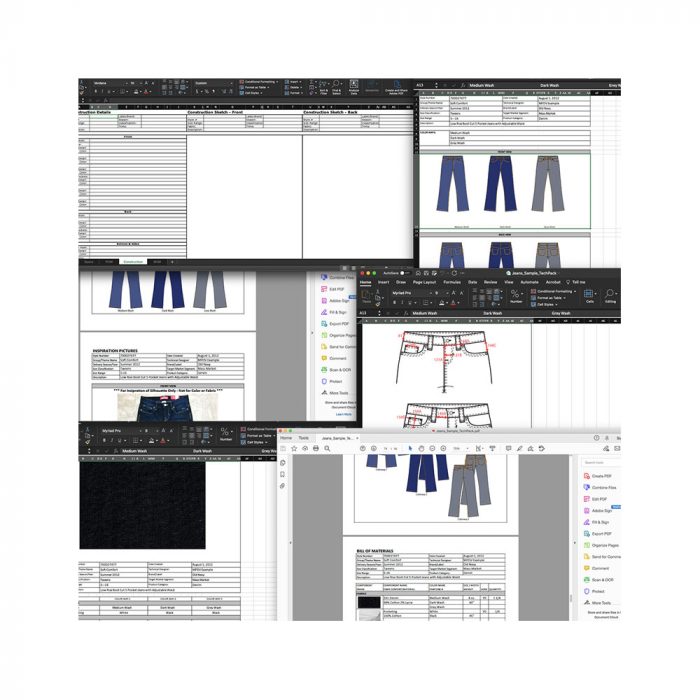 5 Pocket Jean Tech Pack Template
